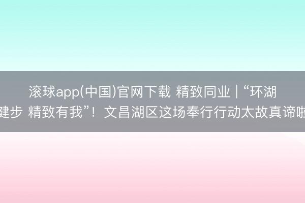 滚球app(中国)官网下载 精致同业 | “环湖健步 精致有我”！文昌湖区这场奉行行动太故真谛啦
