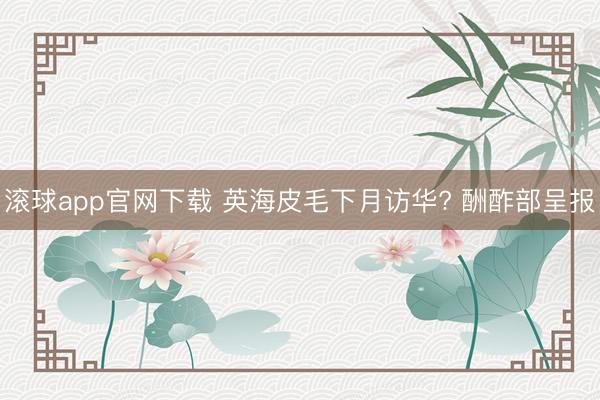 滚球app官网下载 英海皮毛下月访华? 酬酢部呈报