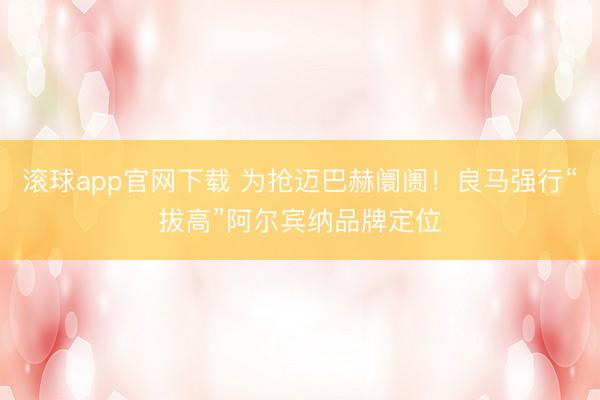 滚球app官网下载 为抢迈巴赫阛阓！良马强行“拔高”阿尔宾纳品牌定位