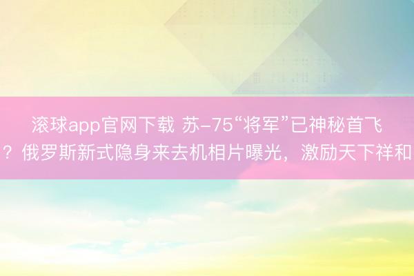 滚球app官网下载 苏-75“将军”已神秘首飞？俄罗斯新式隐身来去机相片曝光，激励天下祥和