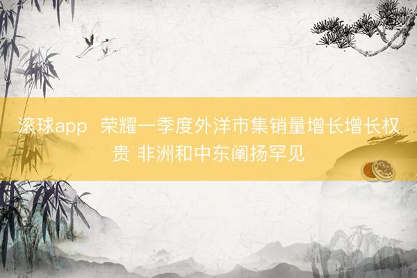 滚球app  荣耀一季度外洋市集销量增长增长权贵 非洲和中东阐扬罕见