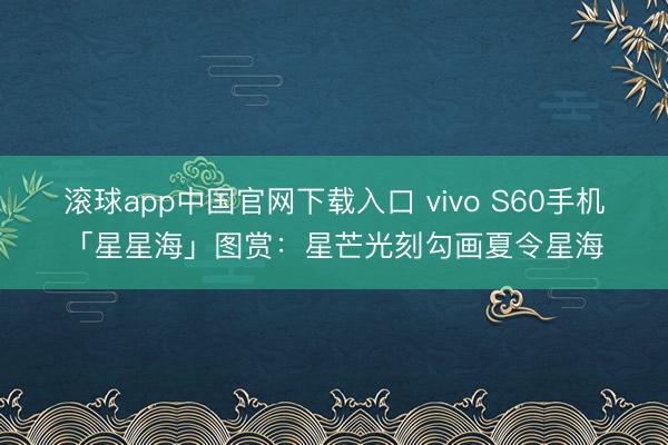 滚球app中国官网下载入口 vivo S60手机「星星海」图赏：星芒光刻勾画夏令星海