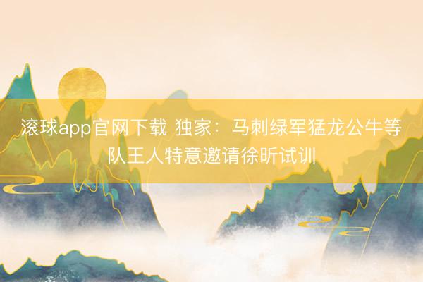 滚球app官网下载 独家：马刺绿军猛龙公牛等队王人特意邀请徐昕试训