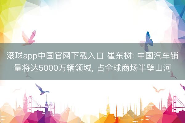 滚球app中国官网下载入口 崔东树: 中国汽车销量将达5000万辆领域， 占全球商场半壁山河