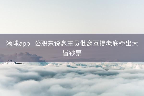 滚球app  公职东说念主员仳离互揭老底牵出大皆钞票