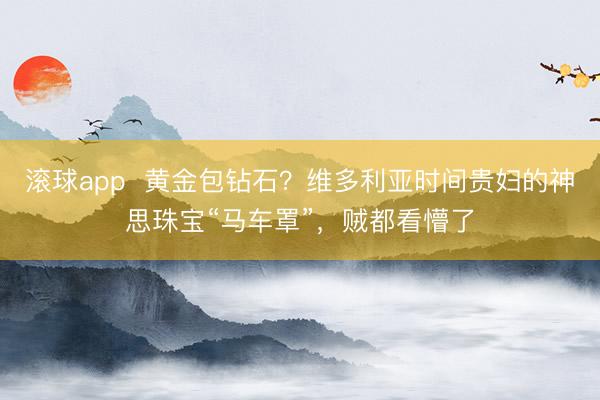 滚球app  黄金包钻石？维多利亚时间贵妇的神思珠宝“马车罩”，贼都看懵了