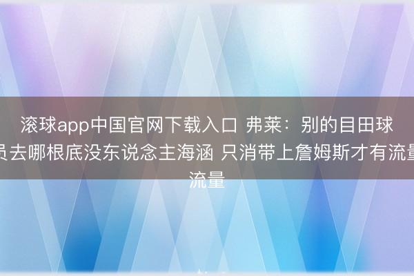滚球app中国官网下载入口 弗莱:别的目田球员去哪根底没东说念主海涵 只消带上詹姆斯才有流量