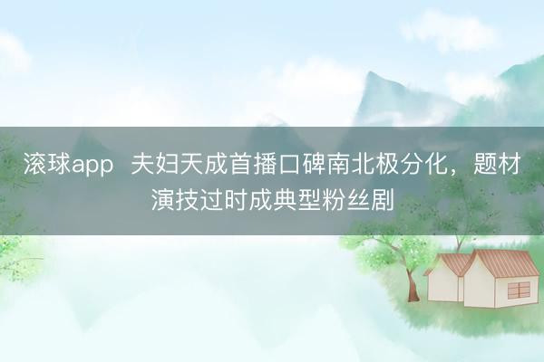 滚球app 夫妇天成首播口碑南北极分化,题材演技过时成典型粉丝剧