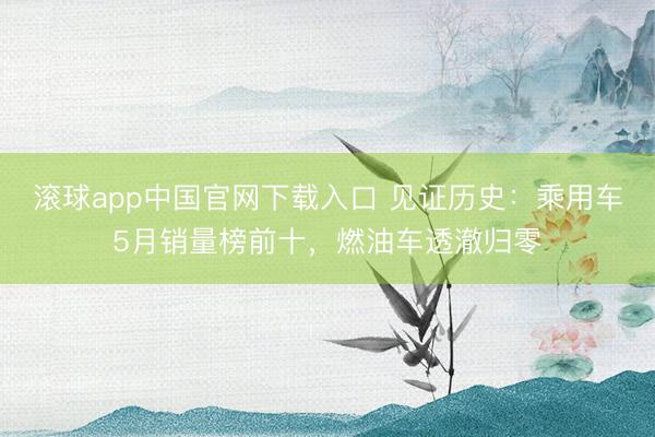 滚球app中国官网下载入口 见证历史：乘用车5月销量榜前十，燃油车透澈归零