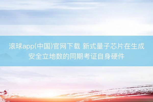 滚球app(中国)官网下载 新式量子芯片在生成安全立地数的同期考证自身硬件