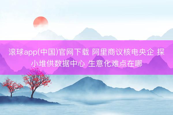 滚球app(中国)官网下载 阿里商议核电央企 探小堆供数据中心 生意化难点在哪