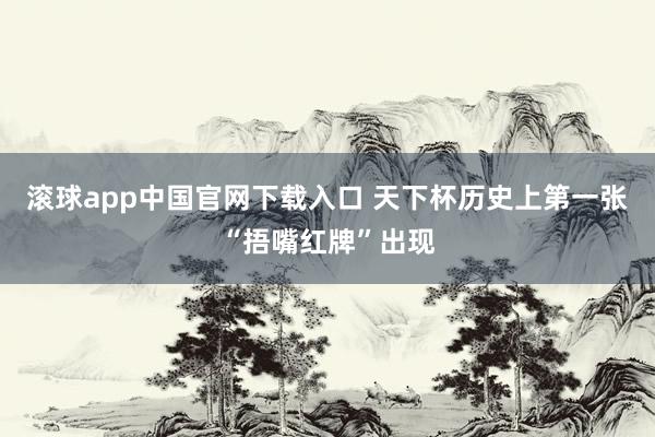滚球app中国官网下载入口 天下杯历史上第一张“捂嘴红牌”出现